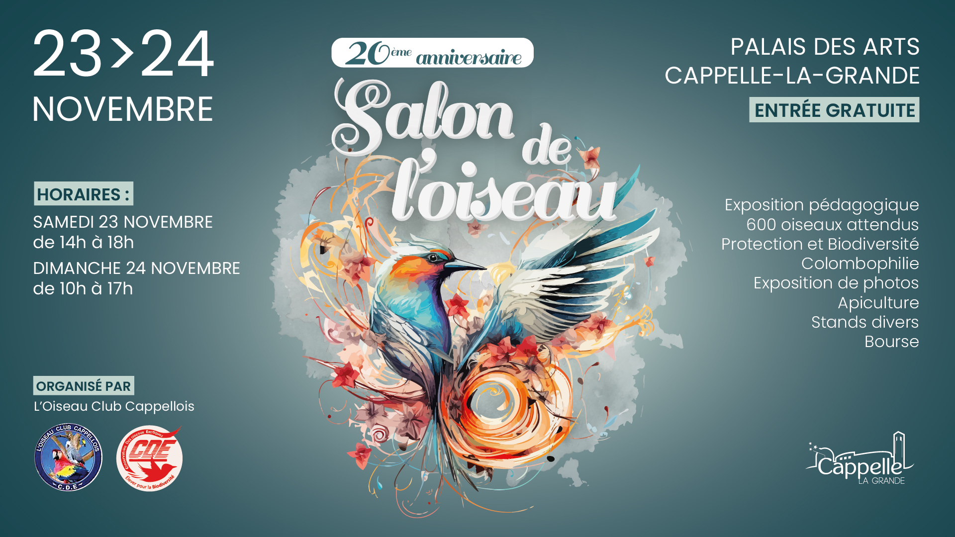 20ème ANNIVERSAIRE DU SALON DE L’OISEAU !